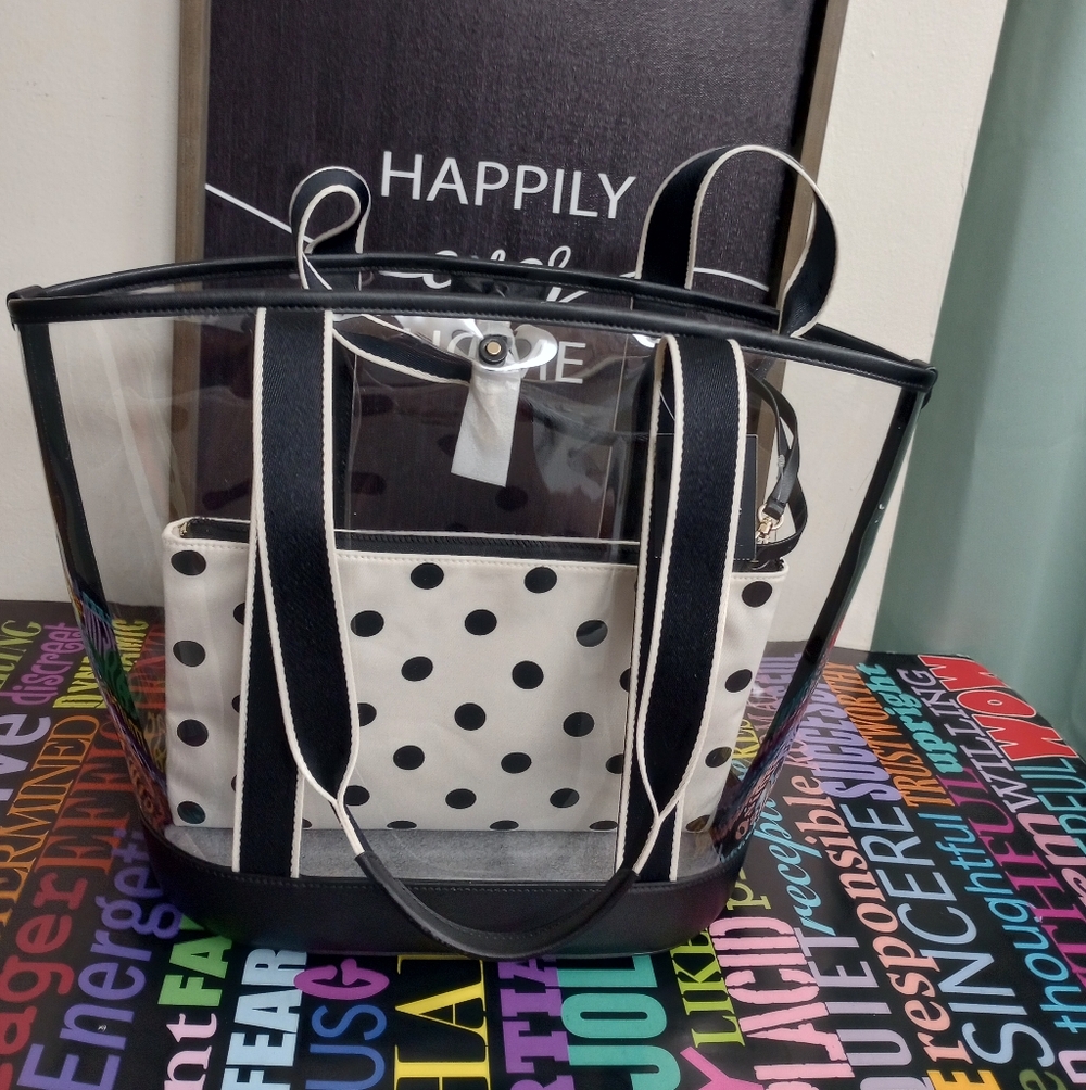 Killer Kate Spade Transparent Tote!. - Picture 3 of 10